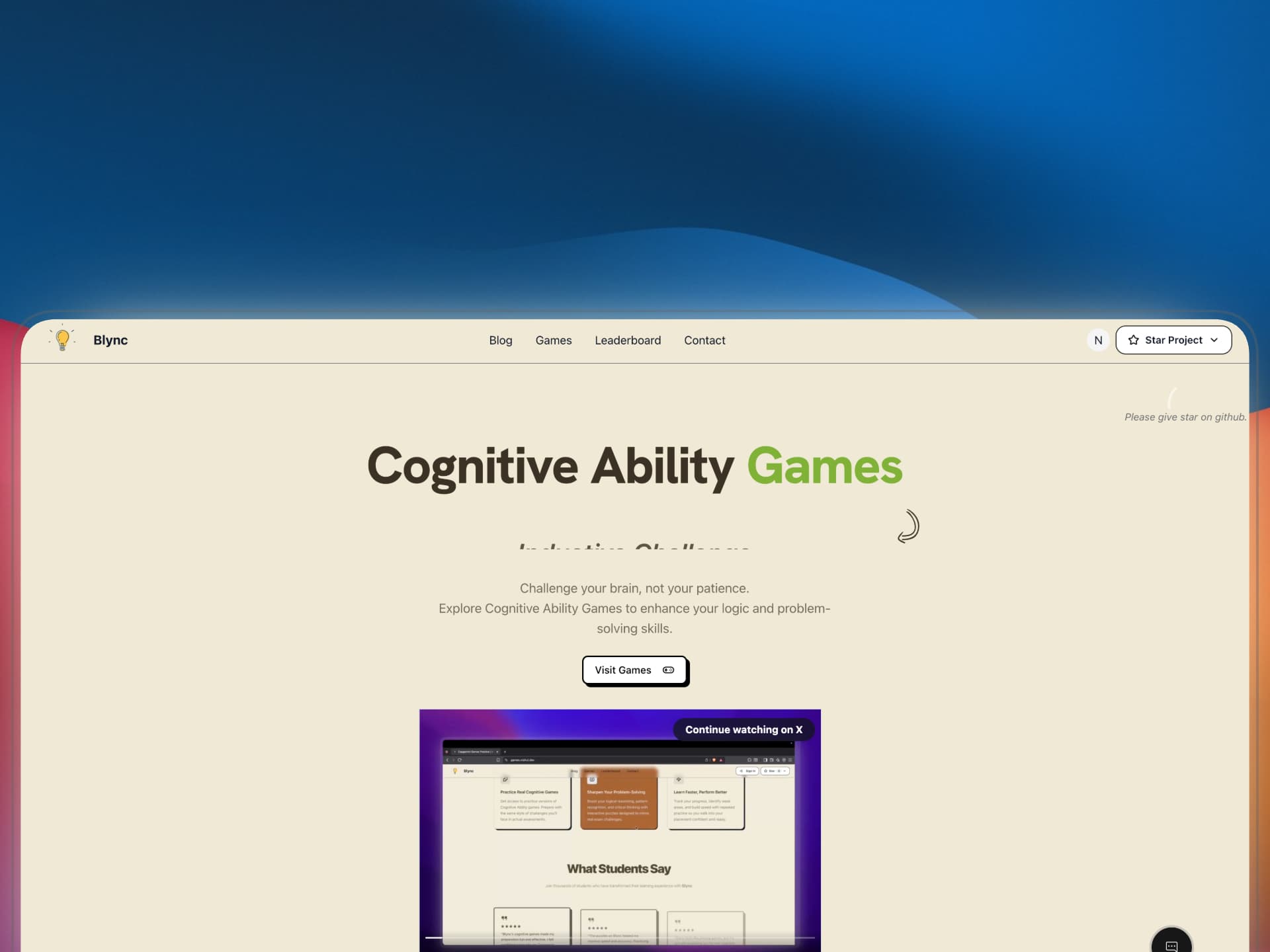 Cognitive Games